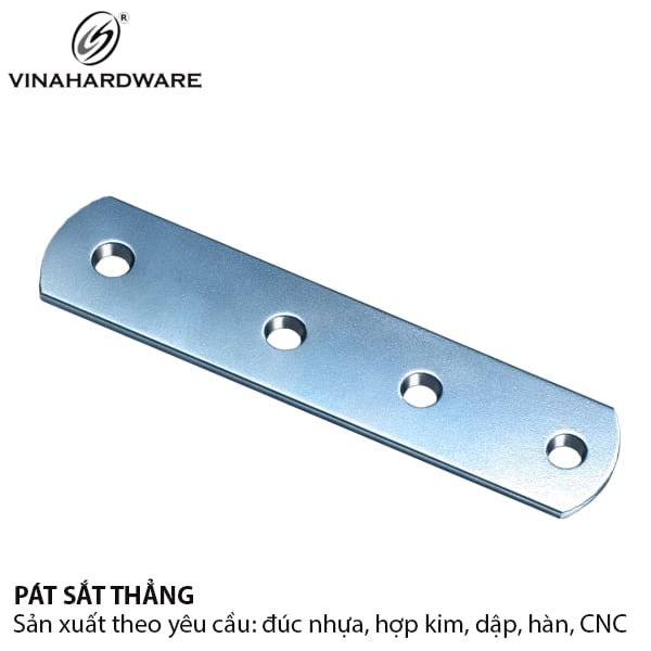 Pat ke thẳng Vinahardware dài 100mm, rộng 18mm, dày 2mm xi trắng - 1608.1.00004