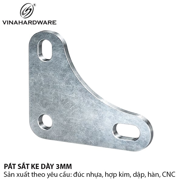 Pat (Bas) sắt Vinahardware kích thước L78xL78x3mm xi trắng xanh 1608.1.78504