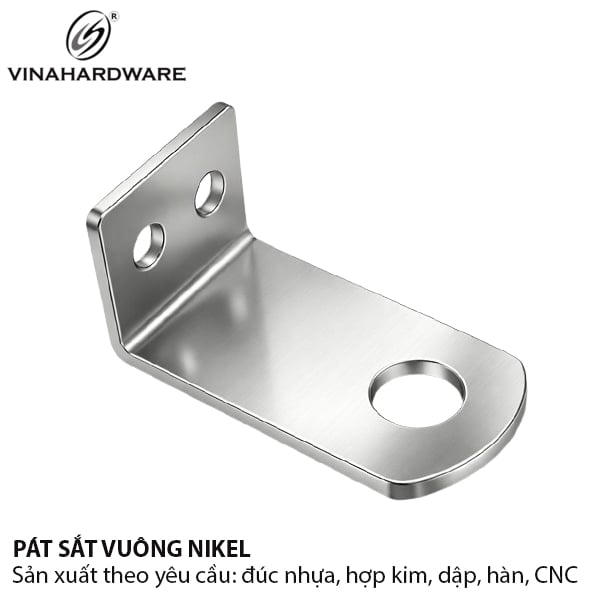 Pat ( Bas) ke vuông 3 lỗ R20xL38xL20x2mm - M9&M4 xi nikel 1608.1.82024