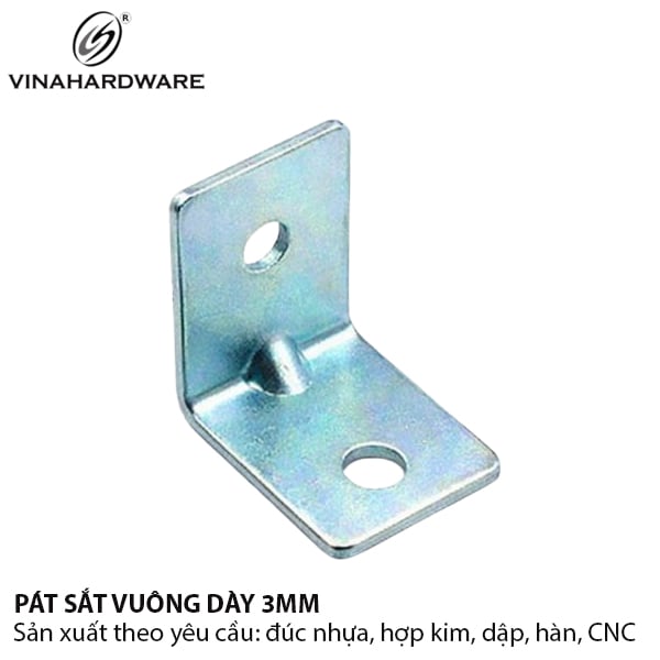 Pát ( Bas) sắt Vinahardware kích thước 30x30x3mm xi trắng xanh 1604.1.30304