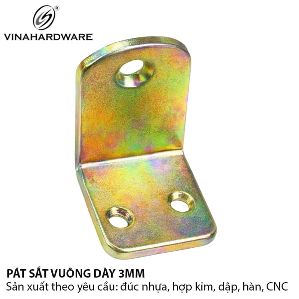 Pat ( Bas) sắt vuông kích thước 26x26x40x3mm, xi bảy màu - 1604.1.26407