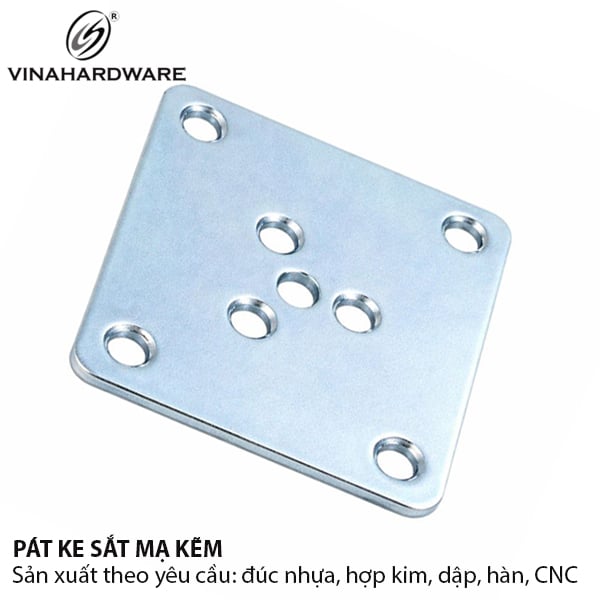 Pat (bas) sắt vuông  Vinahardware xi kẽm trắng - 1608.1.60604