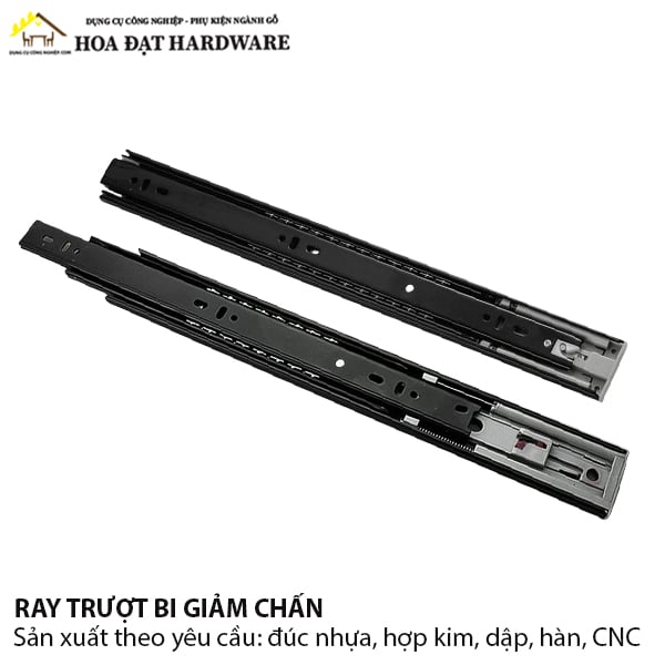 Ray bi 3 tầng giảm chấn Vinahardware, bản 45, màu đen - 1131.4.05300