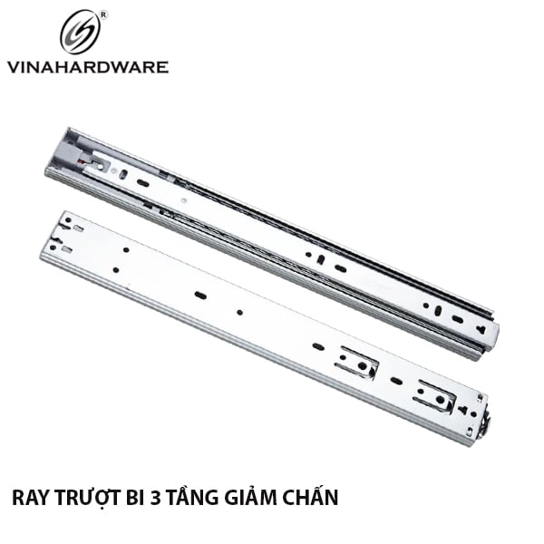 Ray bi 3 tầng giảm chấn Vinahardware bản 45 màu trắng - 1130.2.01400
