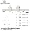 Bộ ray cửa lùa bánh xe phi 60 Vinahardware, màu trắng bạc - 3500.1.25004