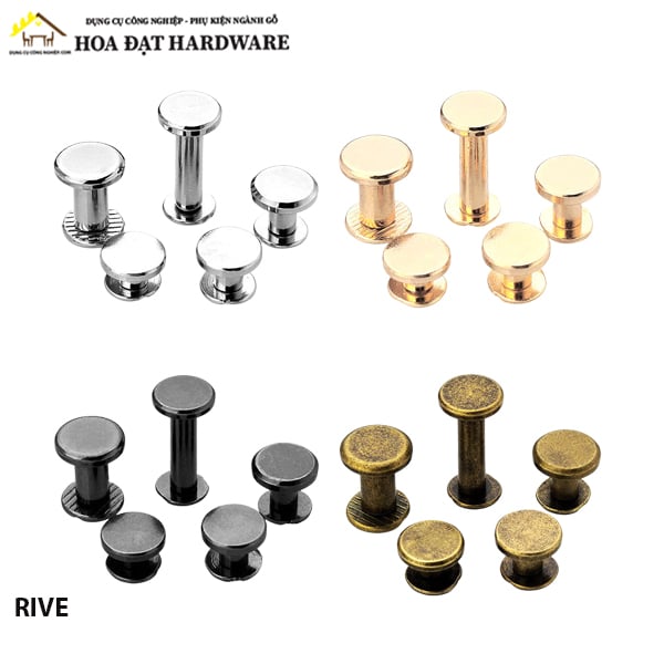 River chốt dương Vinahardware kích thước M4x8mm, màu vàng - RV48V-RV48V