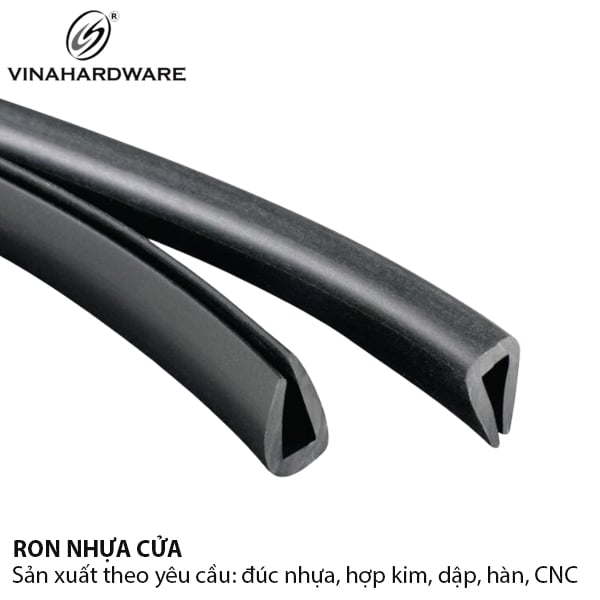 Ron nhựa chữ U 1.5mm, nhựa PVU màu đen - 6600.4.00151