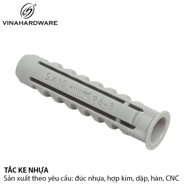 Tắc kê nhựa màu xám không râu số 8 Vinahardware TK840XKR