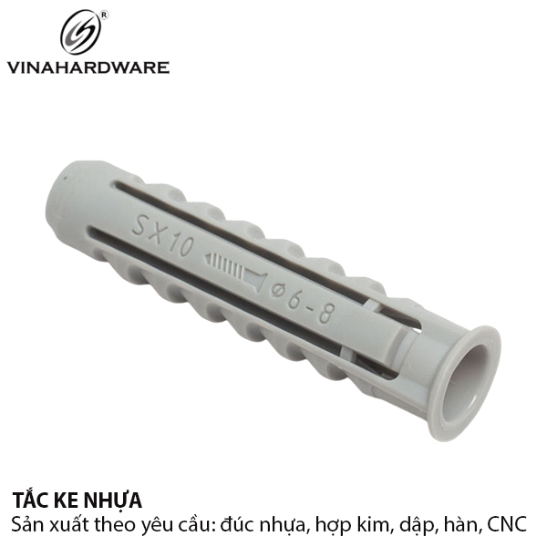 Tắc kê nhựa màu xám không râu số 8 TK840XKR