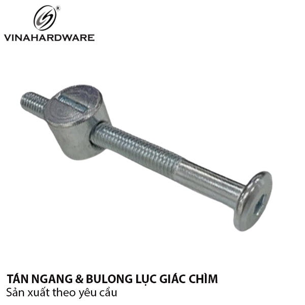 Bộ ốc liên kết (Tán ngang HDSB304 + Bulong lục giác chìm), xi trắng test muối 72h Vinahardware - HDSB524