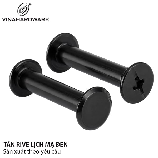 Rive lịch 4x8mm xẻ rãnh, màu đen RV508B