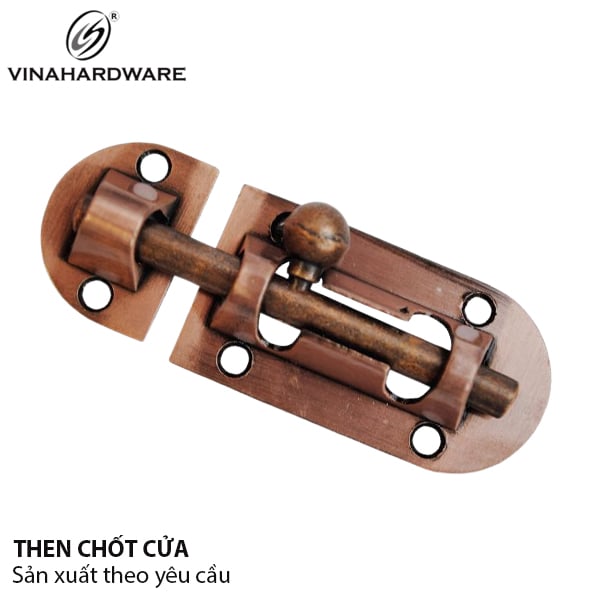 Chốt cửa sắt xi Vinahardware, nâu giả cổ - DC200C