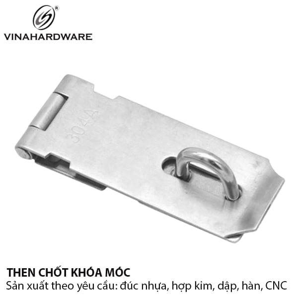 Khóa chốt cài cửa 80mm Inox 201 Vinahardware - 5401.4.00802