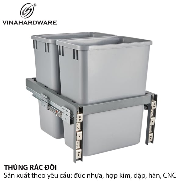 Thùng rác đôi âm tủ cánh kéo 4300.4.97300
