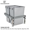 Thùng rác đôi âm tủ cánh kéo 4300.4.97300