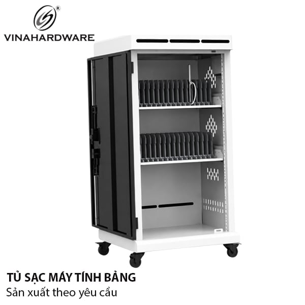 Tủ sắt hai tầng thiết kế sạc máy tính bảng, có ngăn chứa tầng dưới Vinahardware - VNH092261