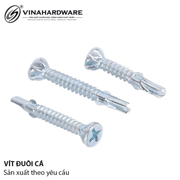 VÍT KHOAN SẮT M4 ĐẦU BẰNG ĐUÔI CÁ CÓ CÁNH – VINAHARDWARE – 8220.0.24304