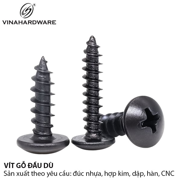 Vít gỗ đầu dù M3 màu đen - 8204.0.03071