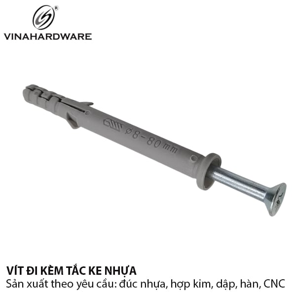 Tacke vít bắn tường Vinahardware màu xám-ZS100