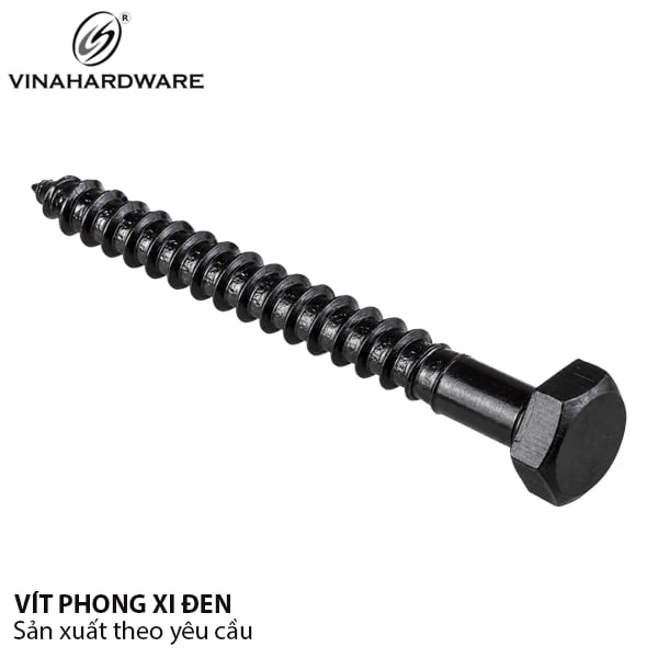 Vít phong M6 đầu lục giác ngoài, màu đen - ZP660B