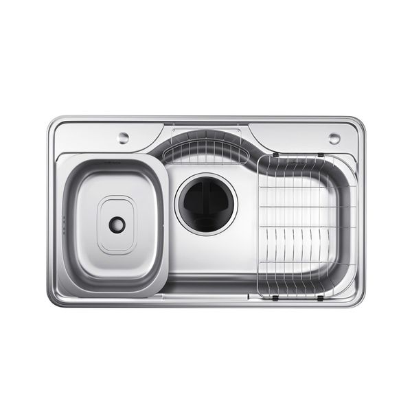 Chậu kép rửa bát Wonang WKJ08551 một hố inox 304 – Made In Korea (kèm chậu phụ)