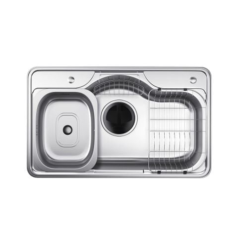Chậu kép rửa bát Wonang WKJ08551 một hố inox 304 – Made In Korea (kèm chậu phụ)