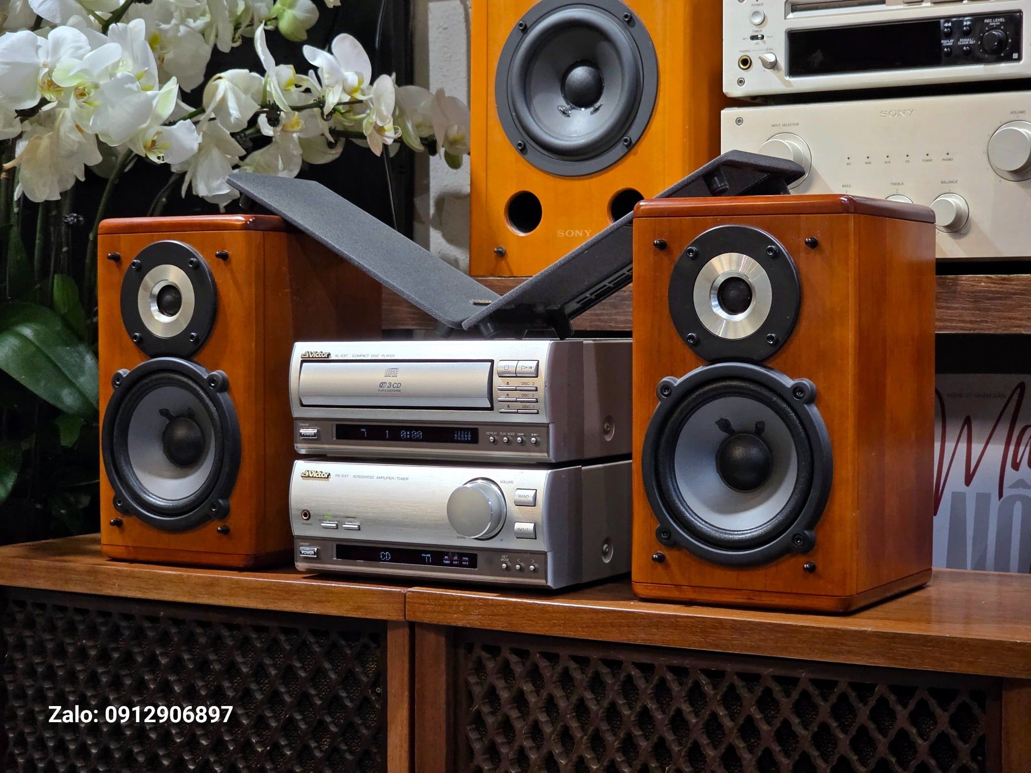 DÀN MINI NHẬT: VICTOR RX EX7 LOA GỖ ANH ĐÀO