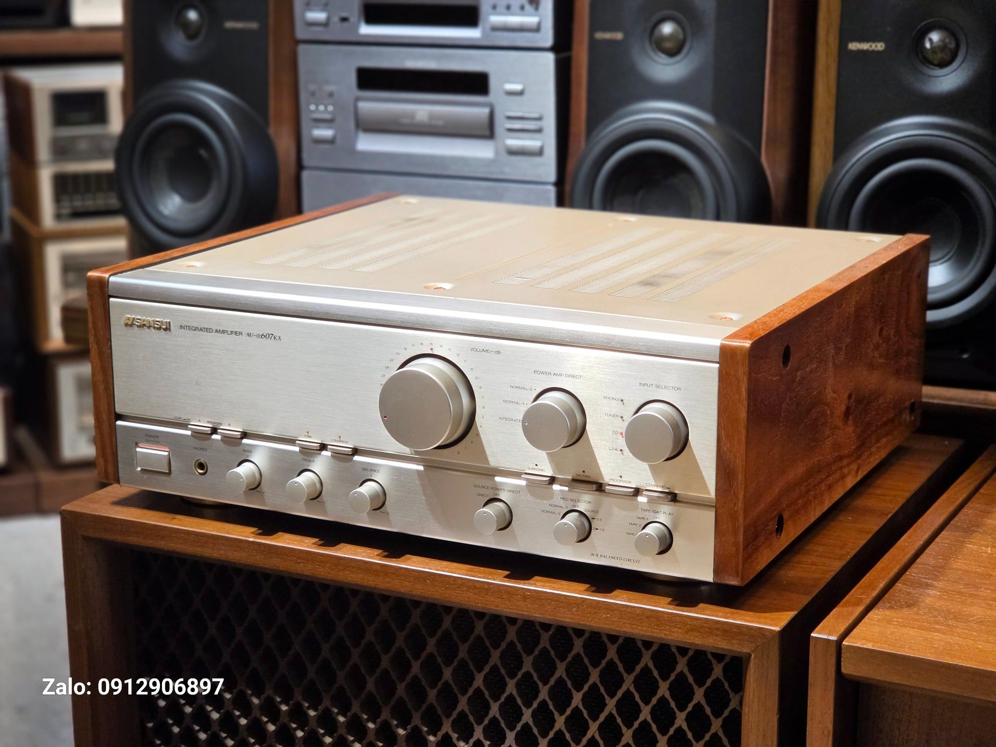 AMPLI NHẬT: SANSUI AU 607KX VÀNG CHANH SANG CHẢNH