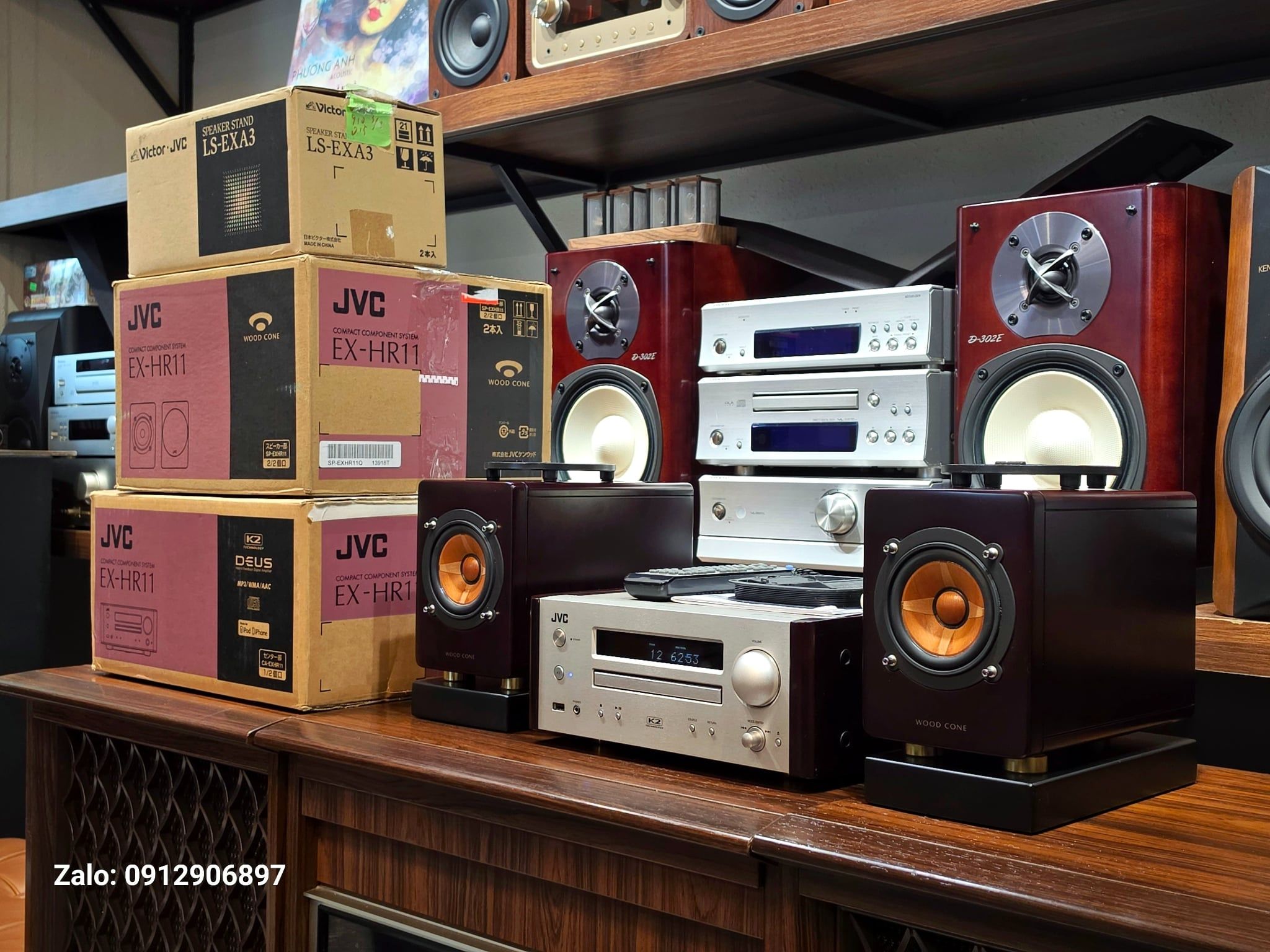 DÀN MINI NHẬT: JVC EX HR11 LOA TOÀN DẢI MÀNG GỖ ĐÁNG CHƠI
