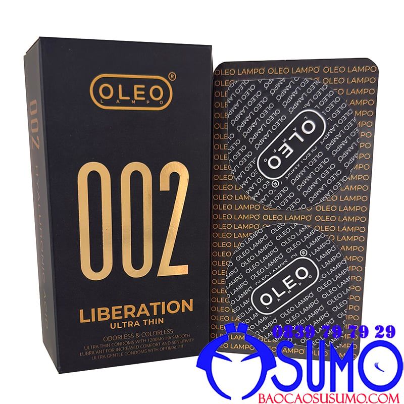 Bao cao su OleoLampo 002 Ultrathin siêu mỏng trơn chân thật hộp 10 chiếc