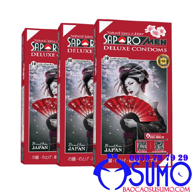 Bao cao su phổ thông Saporo men chính hãng giá tốt cho kế hoạch hóa gia đình