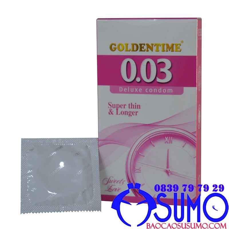 Bao cao su Goldentime Super thin & Longer mỏng trơn kéo dài thời gian chính hãng