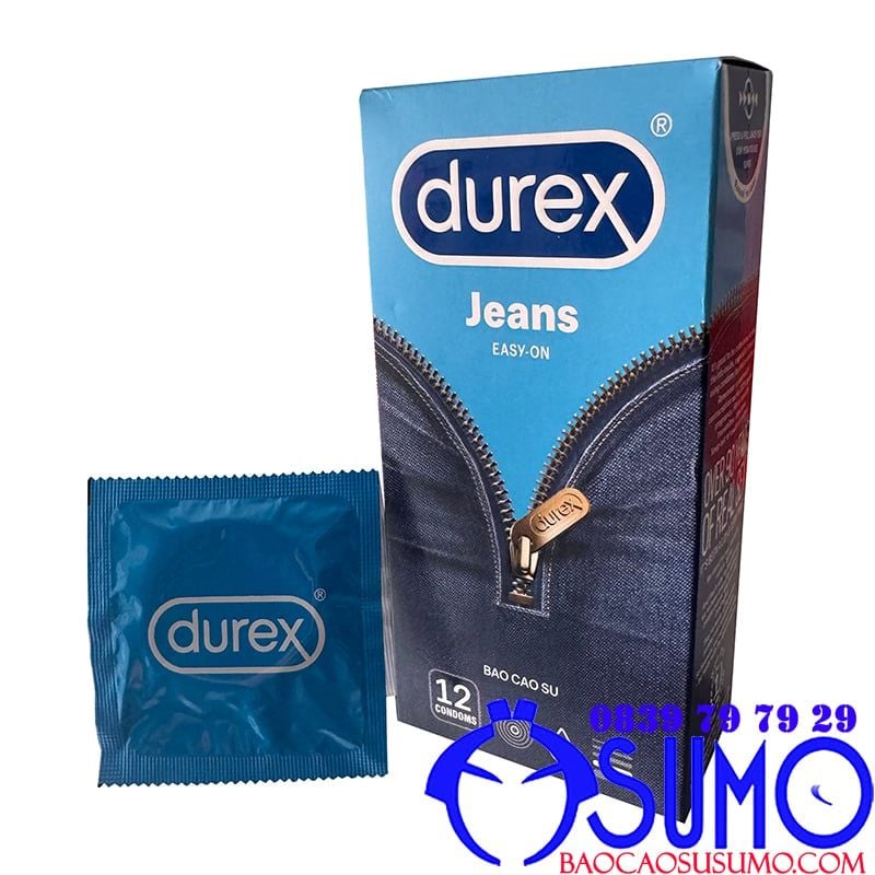 Bao cao su Durex Jeans Easy-on chính hãng cổ điển ôm sát hộp 12 chiếc