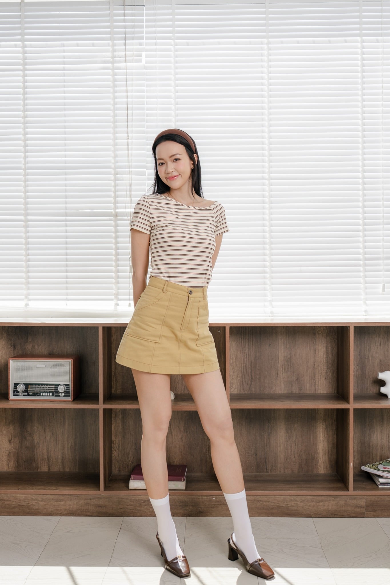 Áo thun sọc viền cổ