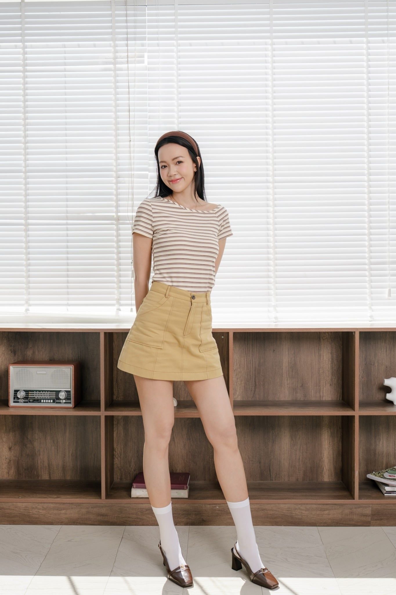  Áo thun sọc viền cổ 