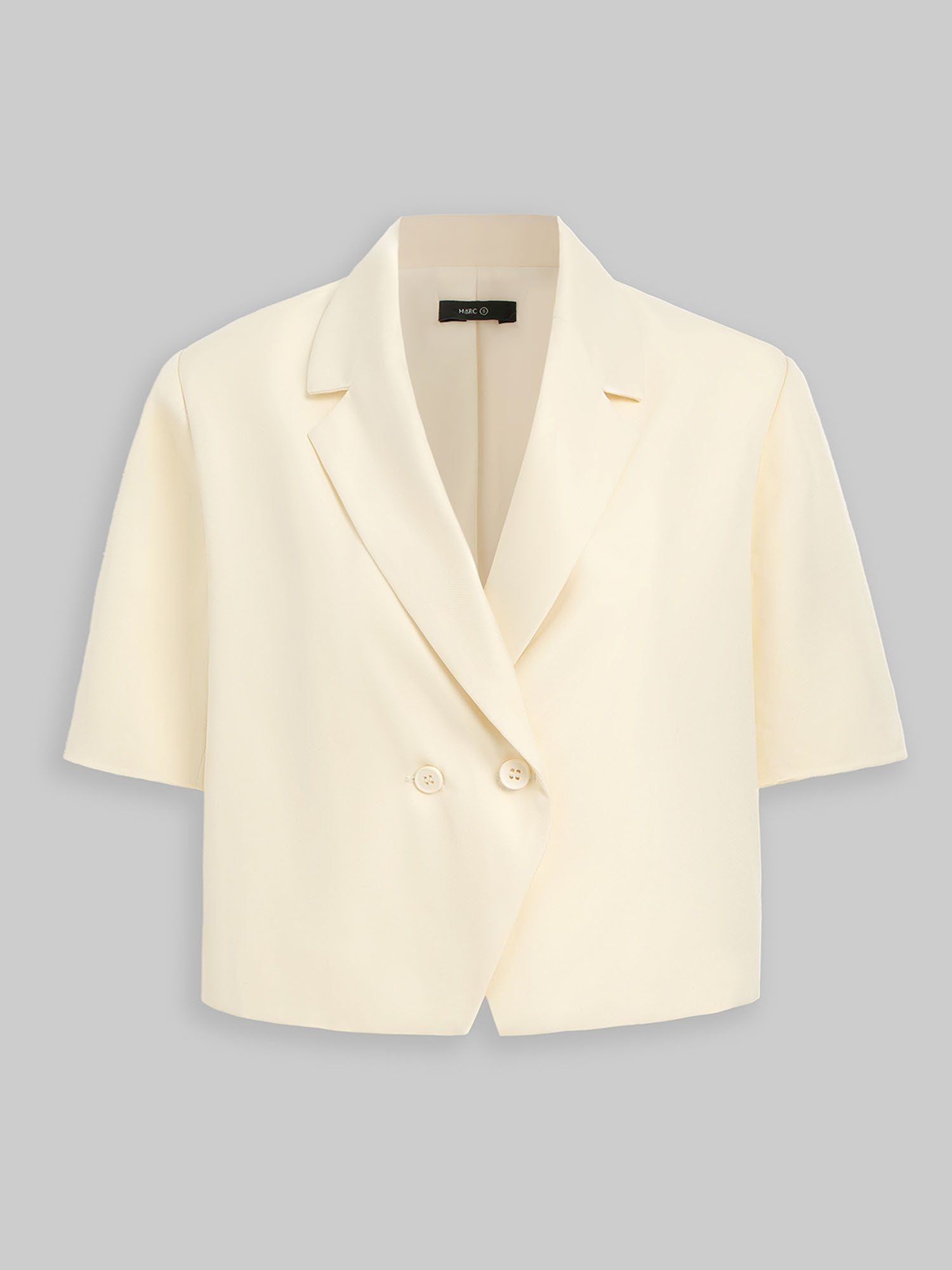  Áo blazer dáng crop tay ngắn cài nút 