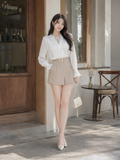  Quần ngắn form A lưng cao túi chéo 