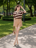  Quần ngắn cạp cao phối ren viền 