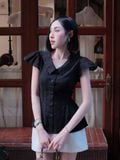  Áo xô thêu dáng peplum 