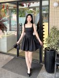  Đầm ngắn basic họa tiết nơ 