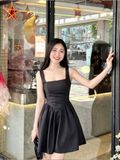  Đầm ngắn basic họa tiết nơ 