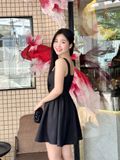  Đầm ngắn basic họa tiết nơ 