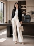  Áo blazer dáng suông tay dài 
