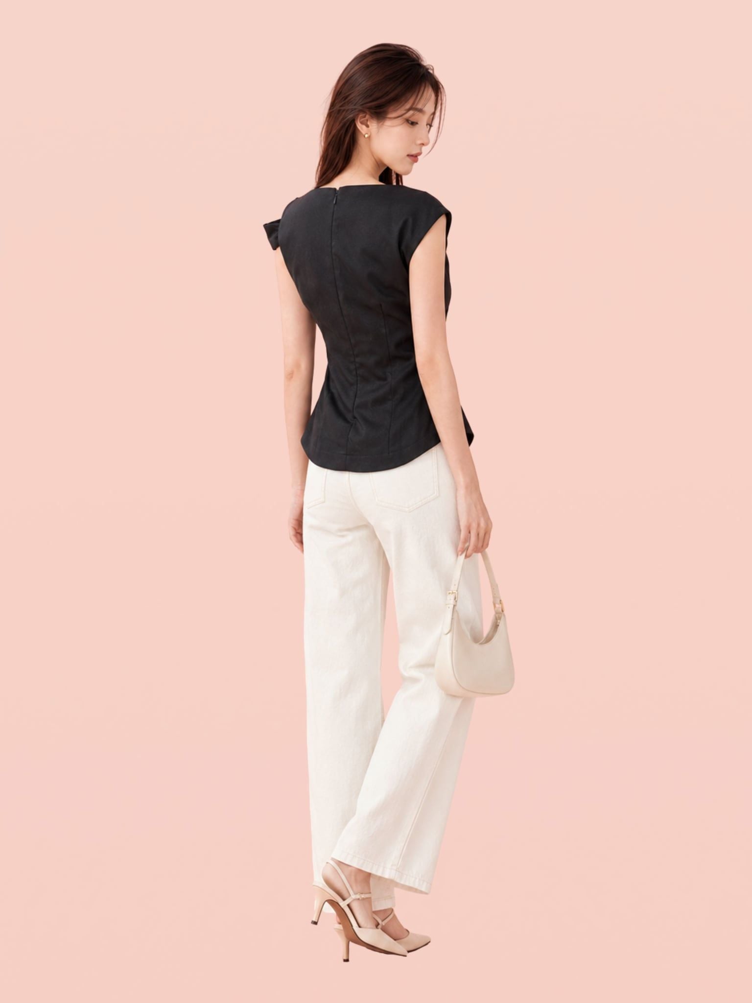 Áo draping xếp ly vai và eo 