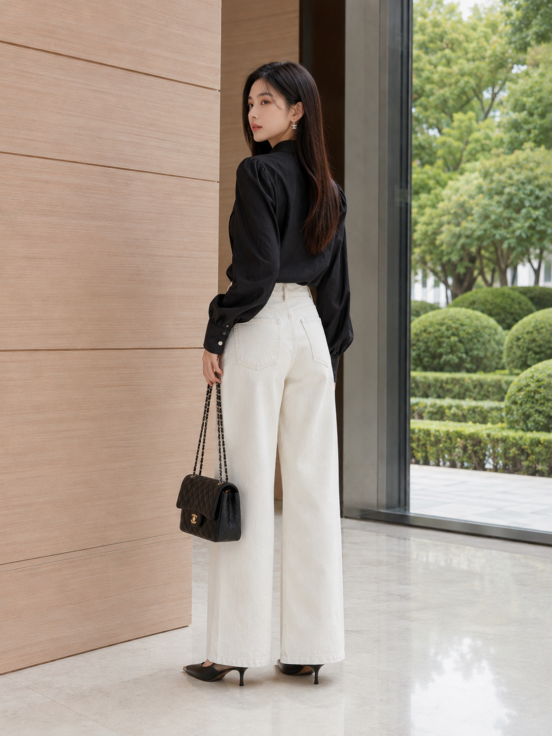  Áo sơ mi tơ kiểu linen phối ly ngực 