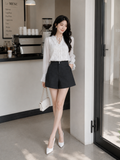  Quần ngắn form A lưng cao túi chéo 