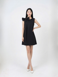  Đầm mini phom suông phối nơ vai cách điệu 