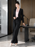  Áo blazer tay dài không cổ vạt cong 