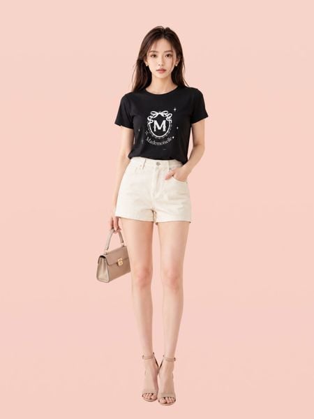  Áo thun basic hình in cách điệu 