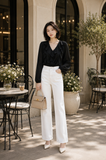  Áo tay dài cổ V phối bèo 